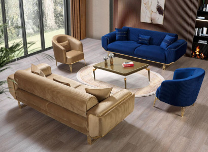 Luxus Sofagarnitur 3311 Couch Polster Möbel Dreisitzer Set Textil 4tlg